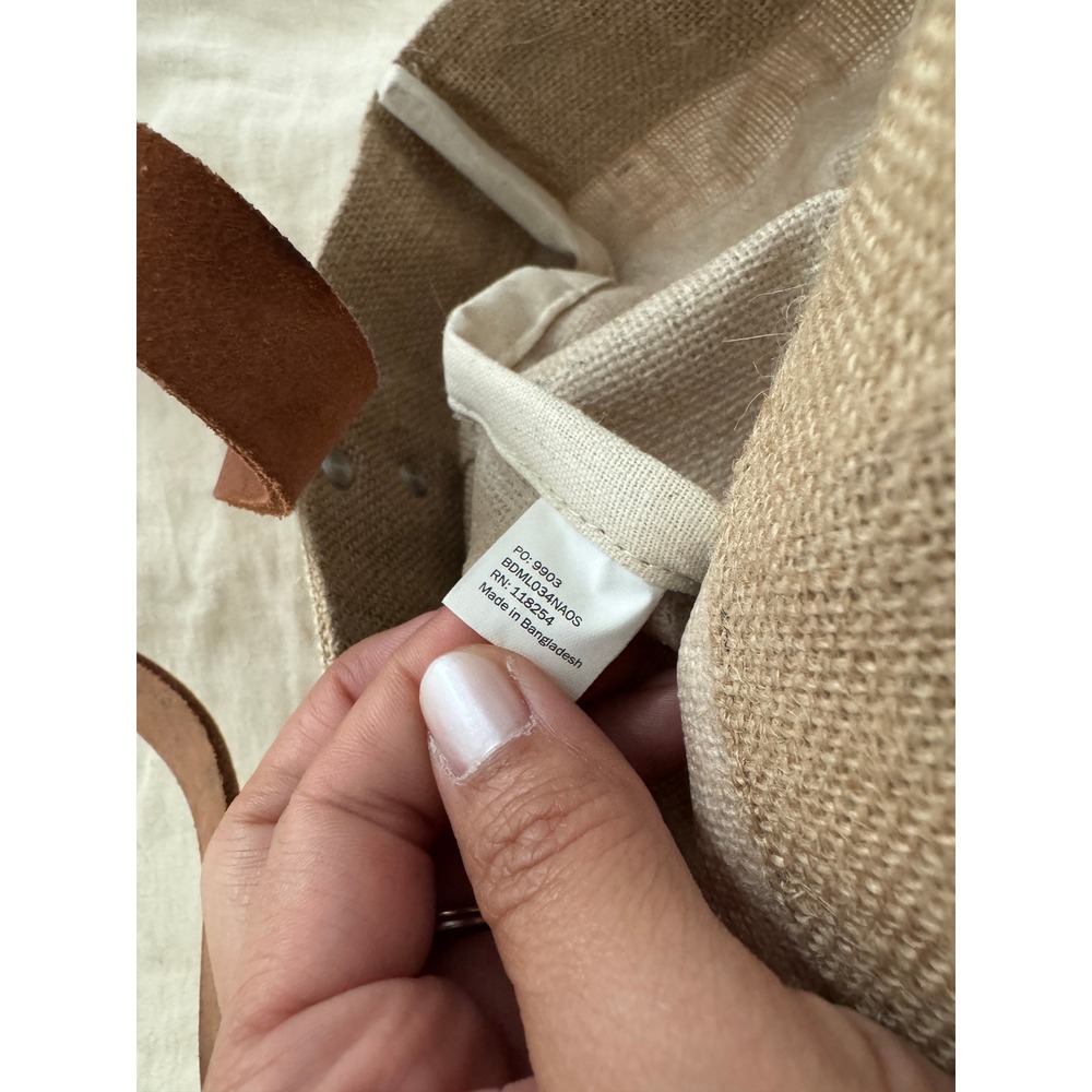 Apolis Global Citizen Jute Market Bag Leather Straps - Picture 7 of 9